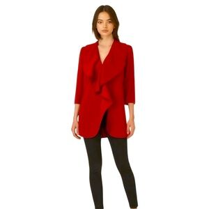 0279 Calvin Klein Stylish Red Open Front Jacket Sz 4
